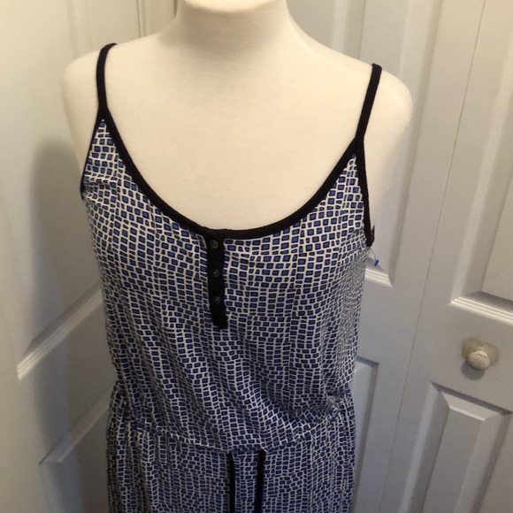 Calvin Klein Jeans co. Cinch waist maxi dress size medium blue white black COMFY - Picture 10 of 11